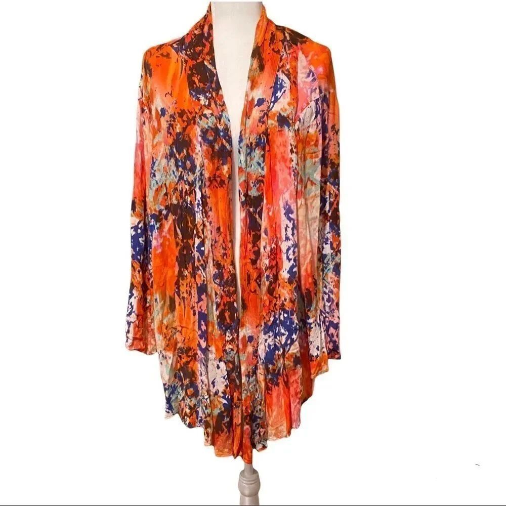 Life Style Tie Dye Kimono Size 1X